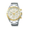 ساعت مچی مردانه سیکو Seiko SBTR024؛ کرنوگراف استیل دو رنگ طلایی و نقرهای