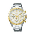 ساعت مچی مردانه سیکو Seiko SBTR024؛ کرنوگراف استیل دو رنگ طلایی و نقرهای